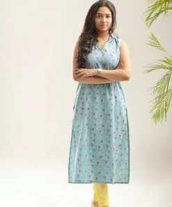 Magizham Blue Floral 2 Pc Set Ever Willow