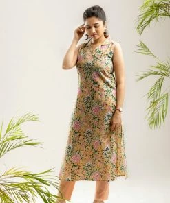 Magizham Beige Floral 2 Pc Set