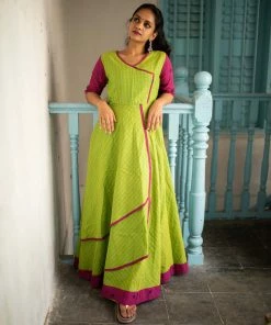 Manjal Couture Ilai Anarkali 8 Manjal Couture Ilai Anarkali