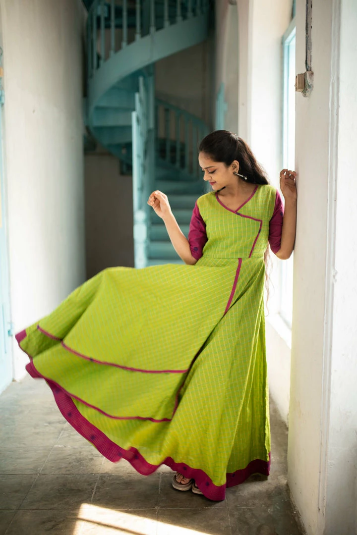 Manjal Couture Ilai Anarkali 1 Manjal Couture Ilai Anarkali