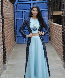 Label RishMaan Uptown Contemporary Royal Blush Ensemble Skirt