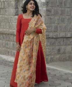 KUNDAVAI Margazhi Moments Anvitha Rust Orange