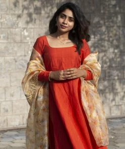 KUNDAVAI Margazhi Moments Anvitha Rust Orange