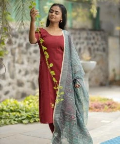 Ekanta Margazhi Moments Madhubani Maroon And Green