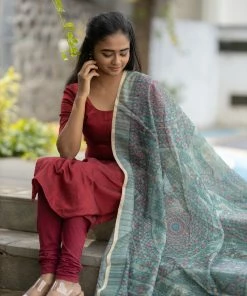 Ekanta Margazhi Moments Madhubani Maroon And Green