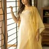 Ekanta Sajna - Gold Kurti With Yellow Organza Dupatta