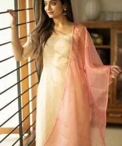 Ekanta Margazhi Moments Sajna - Gold Kurti With Peach Dupatta