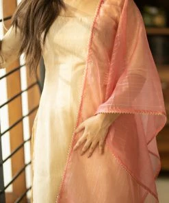 Ekanta Margazhi Moments Sajna - Gold Kurti With Peach Dupatta
