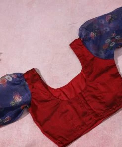 Ekanta Blouse- Anvi Red And Blue Tops & Blouses