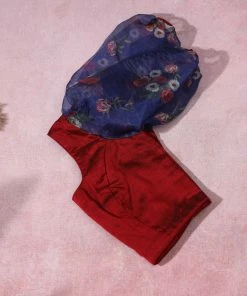 Ekanta Blouse- Anvi Red And Blue Tops & Blouses