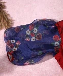 Ekanta Blouse- Anvi Red And Blue Tops & Blouses 6 Ekanta Blouse- Anvi Red And Blue Tops & Blouses