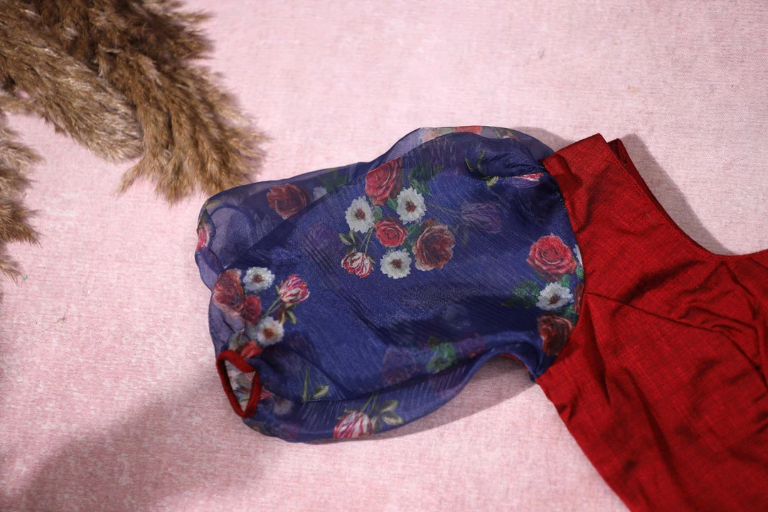 Ekanta Blouse- Anvi Red And Blue Tops & Blouses 3 Ekanta Blouse- Anvi Red And Blue Tops & Blouses