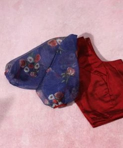 Ekanta Blouse- Anvi Red And Blue Tops & Blouses 7 Ekanta Blouse- Anvi Red And Blue Tops & Blouses