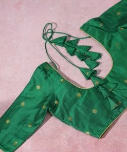 Ekanta Blouse- Saatvika Green Tops & Blouses