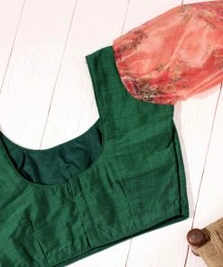 Ekanta Tops & Blouses Blouse- Anvi Green And Orange