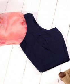 Ekanta Blouse- Anvi Blue And Pink