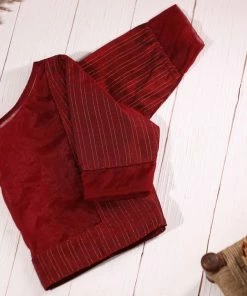 Ekanta Tops & Blouses Blouse- Kanimozhi Maroon 7 Ekanta Tops & Blouses Blouse- Kanimozhi Maroon