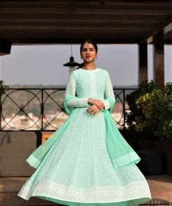 Label RishMaan Afreen - Mint Green Uptown Contemporary
