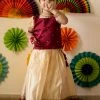 Ekanta Kayalvizhi Beige And Maroon Mini