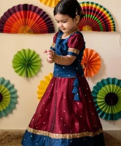 Ekanta Mini Corner Kayalvizhi Maroon And Blue Mini