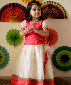 Ekanta Mini Corner Kayalvizhi Ivory And Orange Mini