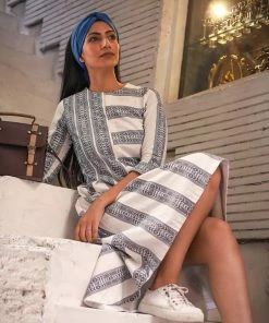 Label RishMaan Vibes Of Stripes Midi