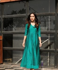 Label RishMaan Uptown Contemporary Soraya - Turquoise Green