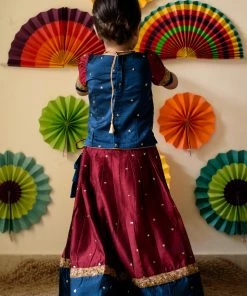 Ekanta Mini Corner Kayalvizhi Maroon And Blue Mini