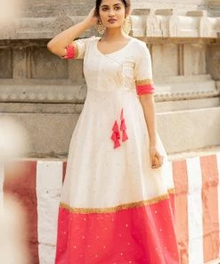 Ekanta Margazhi Moments Kayalvizhi Cream And Orange