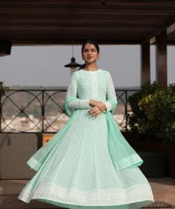 Label RishMaan Afreen - Mint Green Uptown Contemporary