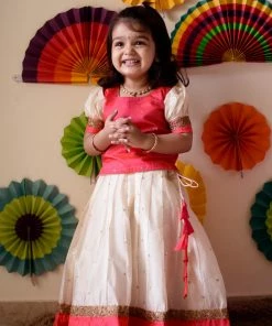 Ekanta Mini Corner Kayalvizhi Ivory And Orange Mini