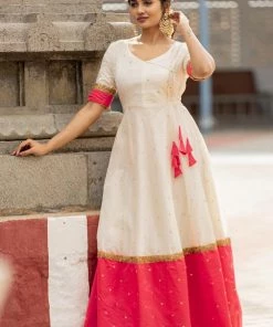 Ekanta Margazhi Moments Kayalvizhi Cream And Orange