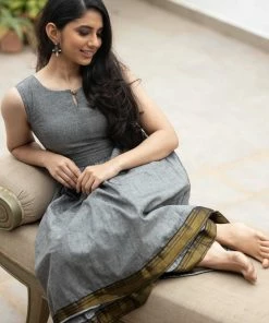 Ekanta Margazhi Moments Meghna Grey Mangalagiri Dress