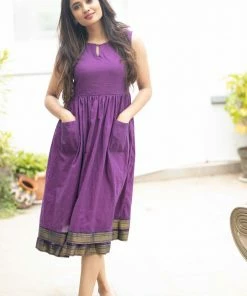 Ekanta Meghna Purple Mangalagiri Dress