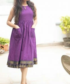 Ekanta Meghna Purple Mangalagiri Dress