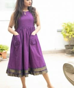 Ekanta Meghna Purple Mangalagiri Dress