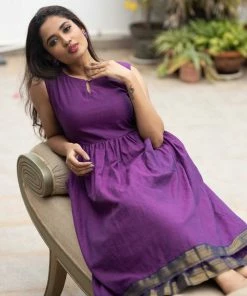 Ekanta Meghna Purple Mangalagiri Dress