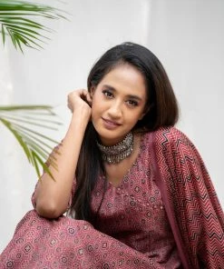 Niram Alka Anarkali - Rust Brown