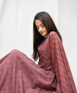 Niram Alka Anarkali - Rust Brown