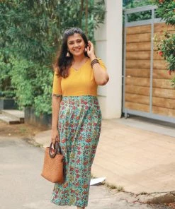 Magizham EXP - Yellow Floral Dress