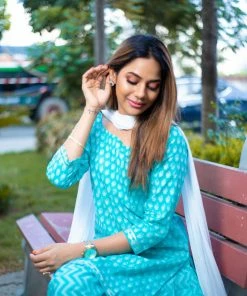 Tashi Threads Suit Set EXP - Reva - Turquoise