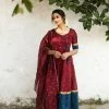 Ekanta Margazhi Moments Kayalvizhi Maroon And Blue