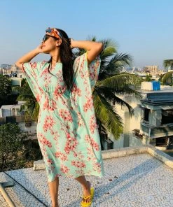 Threeness Breezy Summer Blue Spring Kaftan