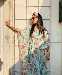 Threeness Breezy Summer Blue Spring Kaftan