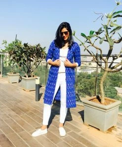 Threeness Blue Ikat Jacket