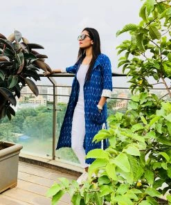 Threeness Blue Ikat Jacket