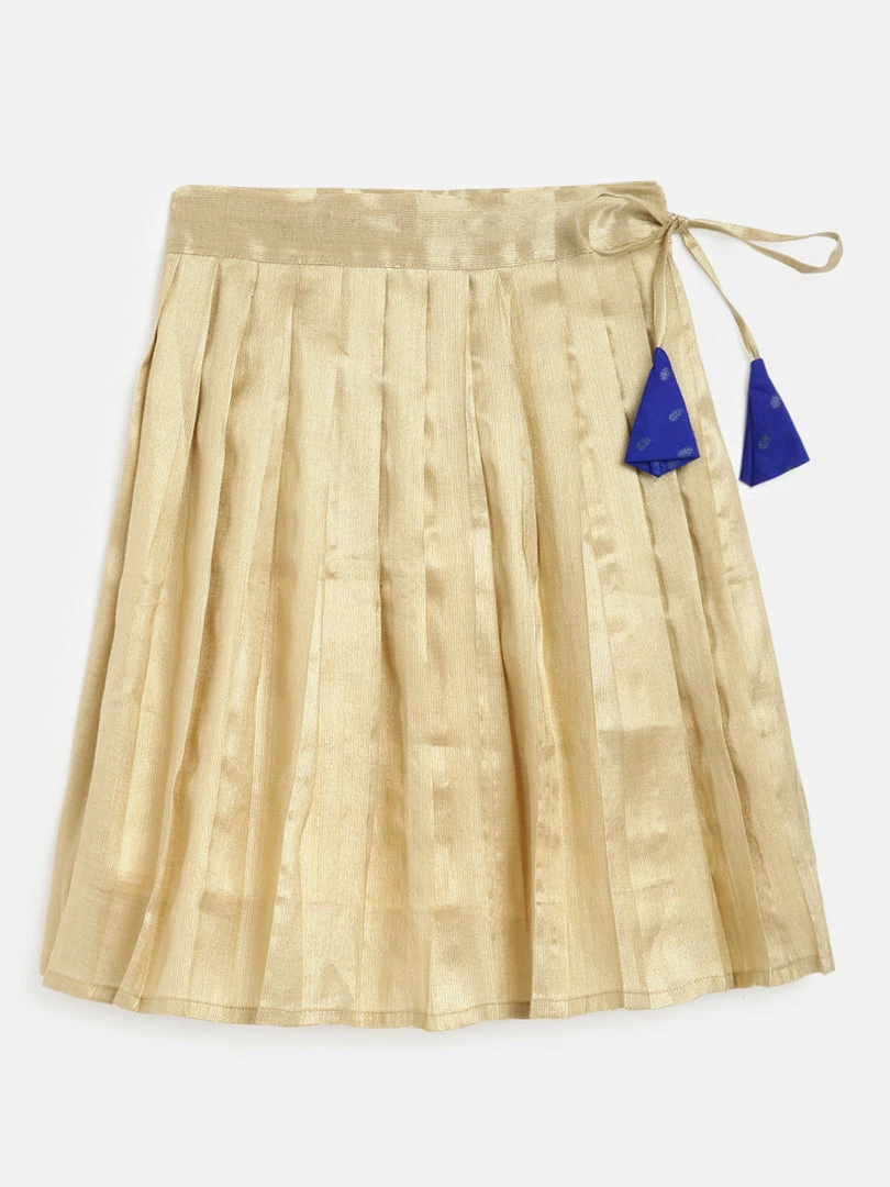 The Anarkali Store Blue Crop Top And Light Gold Skirt 3 The Anarkali Store Blue Crop Top And Light Gold Skirt