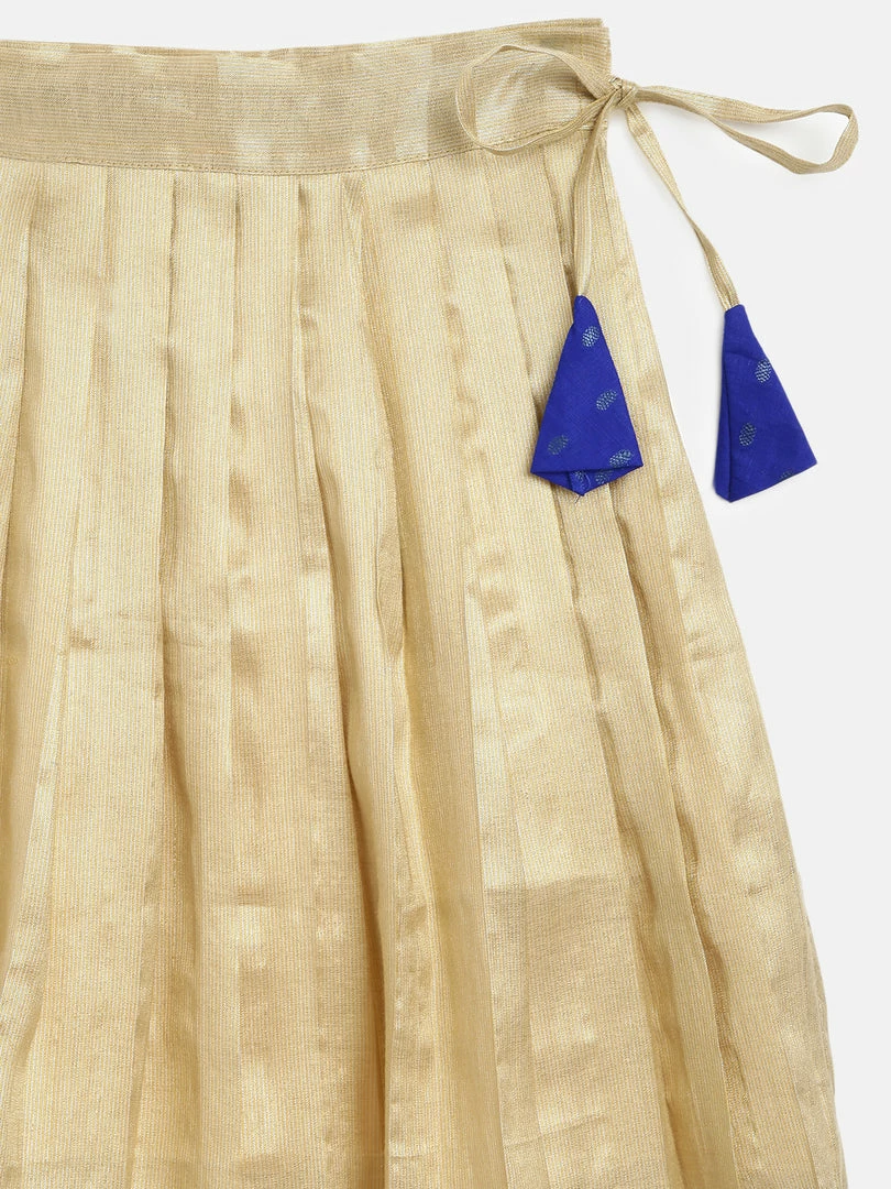 The Anarkali Store Blue Crop Top And Light Gold Skirt 5 The Anarkali Store Blue Crop Top And Light Gold Skirt