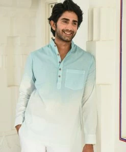 Gulaal Blue Ombre Kurta Men's Shirt