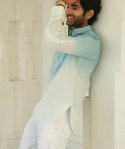 Gulaal Blue Ombre Kurta Men's Shirt